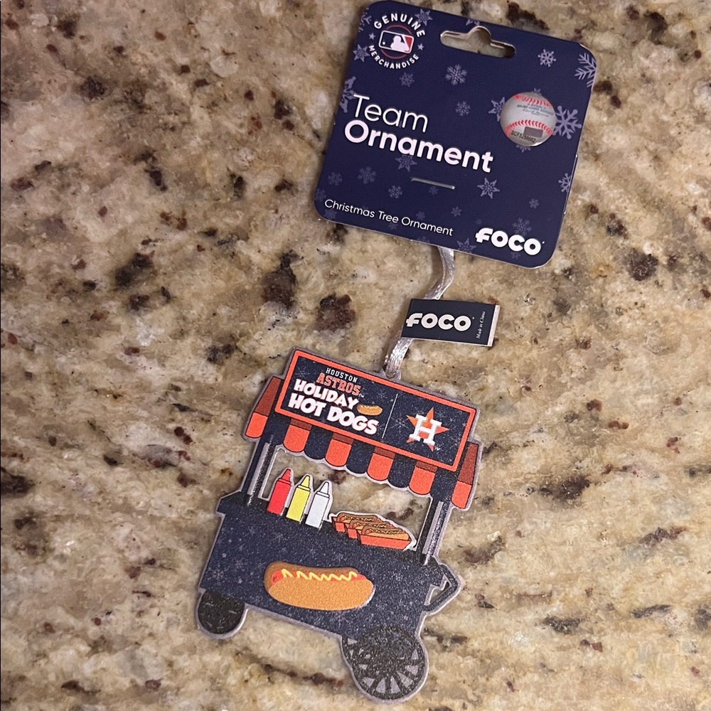 Astros Holiday Hot Dogs Team Ornament - Black and Red